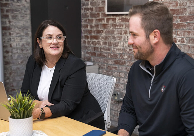 Consultants sitting at table